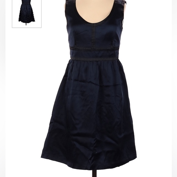 Proenza Schouler for Target 100% Silk Dress Navy Black Size 7 Size S Size M - Picture 5 of 10